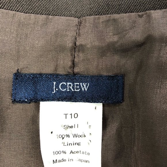 J crew brown wool buttons front blazer SZ T10 - Picture 4 of 6